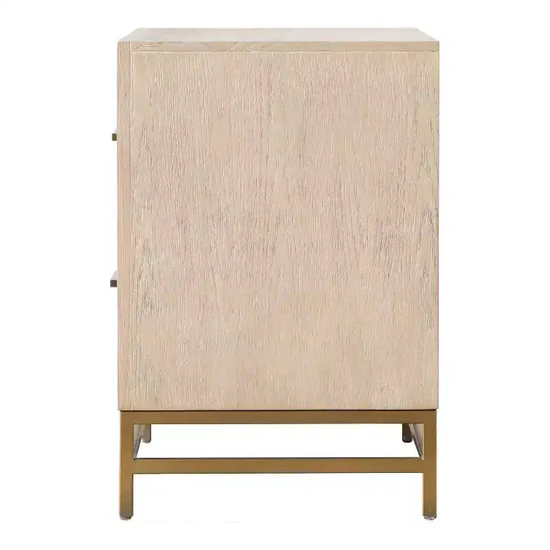 HOMES: Inside + Out Ensemble 3 pièces de 2 tables de chevet et commode en bois Neovesi Chêne Boho
