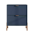 Ensemble de chambre Festivo 4 pièces - commode, chiffonnier et 2 tables de nuit 2 tiroirs - Bleu Marine - Design Élégance Moderne