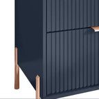 Ensemble de chambre Festivo 4 pièces - commode, chiffonnier et 2 tables de nuit 2 tiroirs - Bleu Marine - Design Élégance Moderne