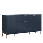 Ensemble de chambre Festivo 4 pièces - commode, chiffonnier et 2 tables de nuit 2 tiroirs - Bleu Marine - Design Élégance Moderne