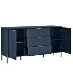 Ensemble de chambre Festivo 4 pièces - commode, chiffonnier et 2 tables de nuit 2 tiroirs - Bleu Marine - Design Élégance Moderne