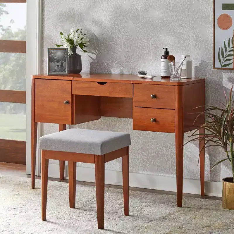 Coiffeuse Lifestorey Parc avec tabouret Chêne