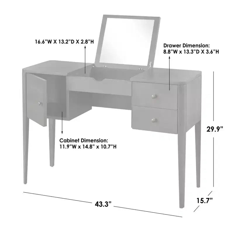 Coiffeuse Lifestorey Parc avec tabouret Chêne