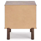 Table de chevet Calverson marron/beige : table de chevet industrielle avec rangement, glissières en métal - Signature Design by Ashley