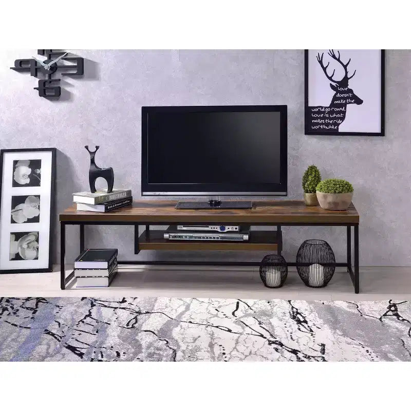 Meuble TV Bob pour téléviseurs jusqu'à 47" Finition chêne vieilli/métal noir - Acme Furniture