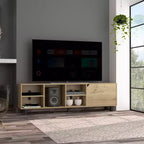 Meuble TV mobile à étagères ouvertes pour téléviseurs jusqu'à 70", design moderne - Boahaus