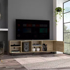 Meuble TV mobile à étagères ouvertes pour téléviseurs jusqu'à 70", design moderne - Boahaus