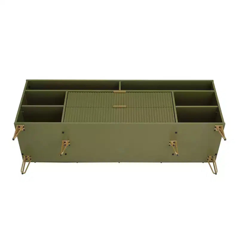 Meuble TV Dumbo Manhattan Comfort 63 po pour téléviseurs jusqu'à 60 po, vert olive