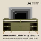 Meuble TV Dumbo Manhattan Comfort 63 po pour téléviseurs jusqu'à 60 po, vert olive