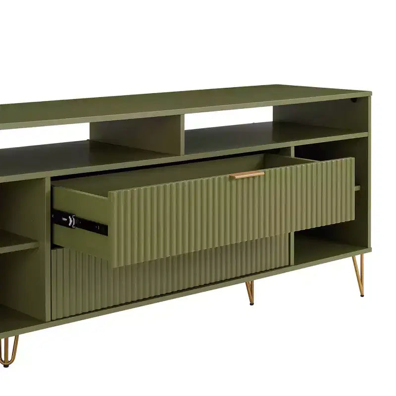 Meuble TV Dumbo Manhattan Comfort 63 po pour téléviseurs jusqu'à 60 po, vert olive