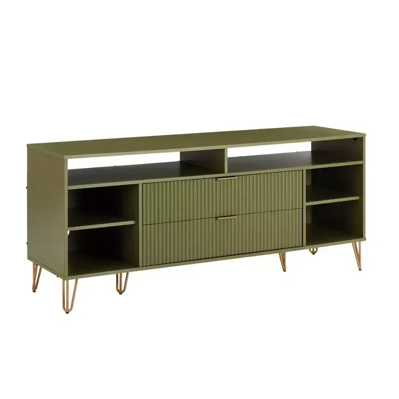 Meuble TV Dumbo Manhattan Comfort 63 po pour téléviseurs jusqu'à 60 po, vert olive