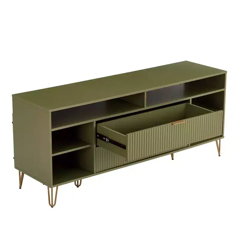 Meuble TV Dumbo Manhattan Comfort 63 po pour téléviseurs jusqu'à 60 po, vert olive