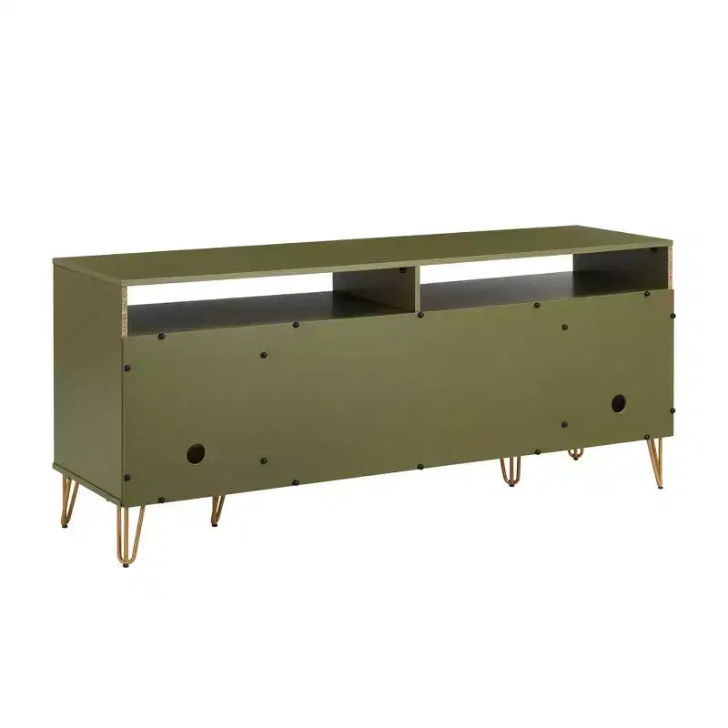 Meuble TV Dumbo Manhattan Comfort 63 po pour téléviseurs jusqu'à 60 po, vert olive