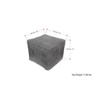 Pouffe carré Gerty de WyndenHall, marron : Cuir véritable à chevrons, aucun assemblage requis, assise rembourrée