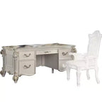 31" Vendome Desks Antique Pearl Finish - Acme Furniture: Executive Writing, Open Storage Shelf