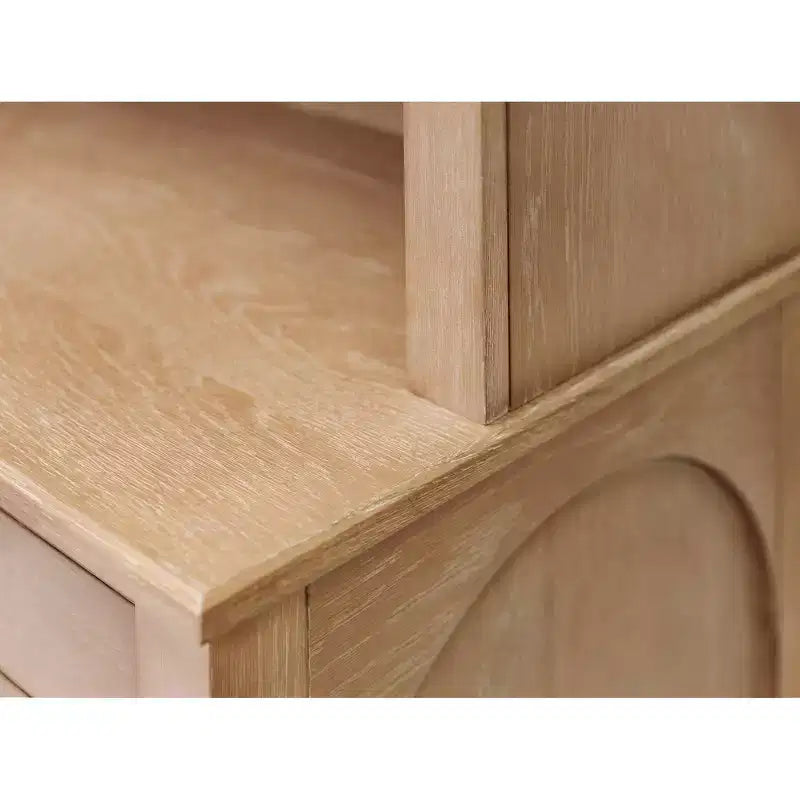 Crédence et huche en bois moderne Collection Laurel Marron clair - Martin Furniture : Brossé, Panneaux cintrés