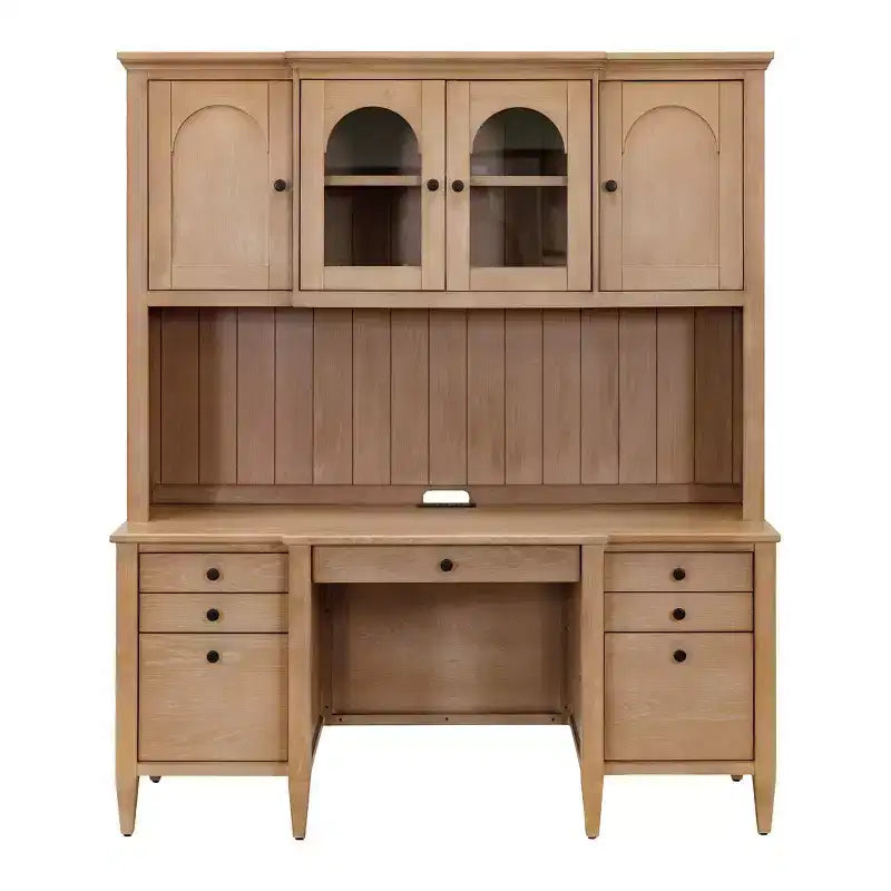 Crédence et huche en bois moderne Collection Laurel Marron clair - Martin Furniture : Brossé, Panneaux cintrés