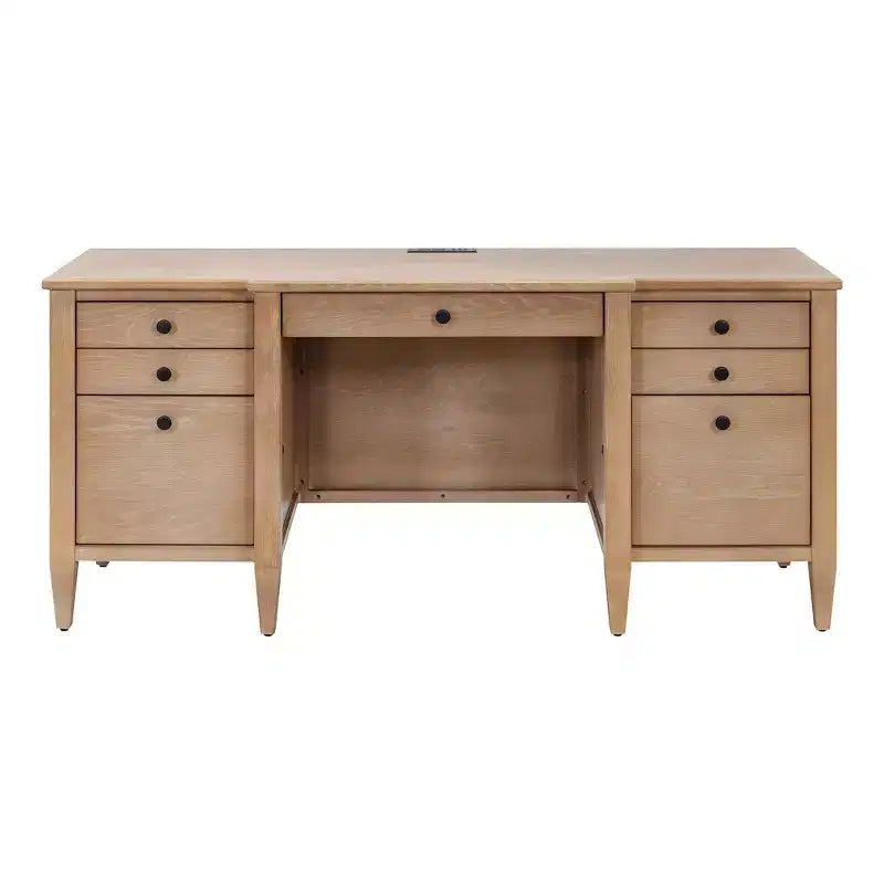 Crédence et huche en bois moderne Collection Laurel Marron clair - Martin Furniture : Brossé, Panneaux cintrés