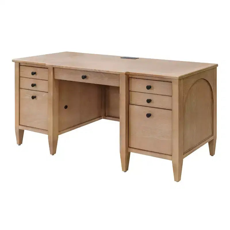 Crédence et huche en bois moderne Collection Laurel Marron clair - Martin Furniture : Brossé, Panneaux cintrés