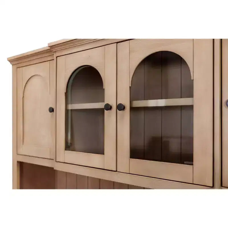 Crédence et huche en bois moderne Collection Laurel Marron clair - Martin Furniture : Brossé, Panneaux cintrés