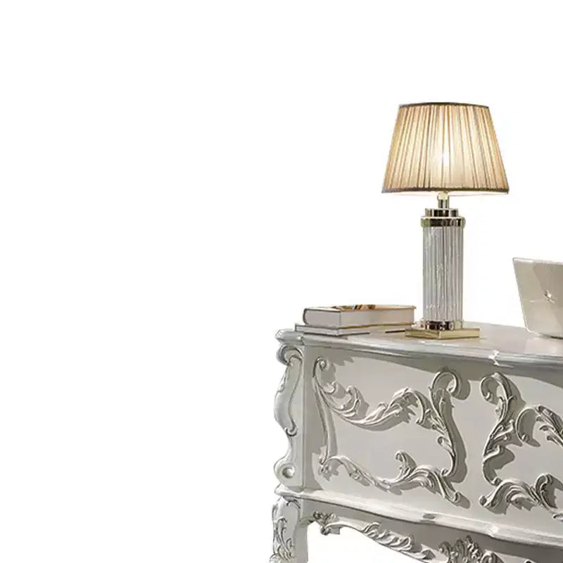 Acme Furniture Bureau Dresden 31 po, fini blanc cassé : Bois composite, étagère de rangement ouverte, assemblage sans outil