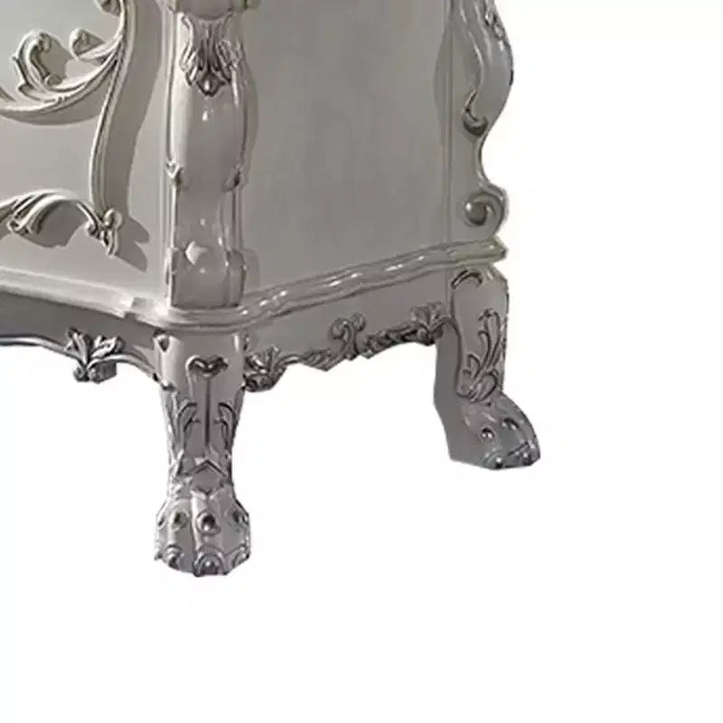 Acme Furniture Bureau Dresden 31 po, fini blanc cassé : Bois composite, étagère de rangement ouverte, assemblage sans outil