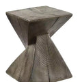 13" Zahi Accent Table Weathered Oak Finish - Acme Furniture: Modern Rectangle Cement, Space-Saving Design