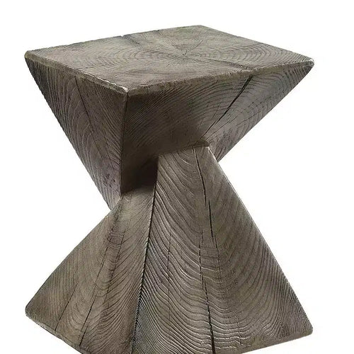 13" Zahi Accent Table Weathered Oak Finish - Acme Furniture: Modern Rectangle Cement, Space-Saving Design