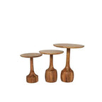 Table d'appoint artisanale en bois de manguier Olivia & May : Lot de 3, Aucun assemblage requis, Utilisation intérieure, Style bohème
