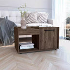 Table basse Sienne Noyer foncé - Boahaus : Avec tiroir, étagère inférieure, design ergonomique moderne