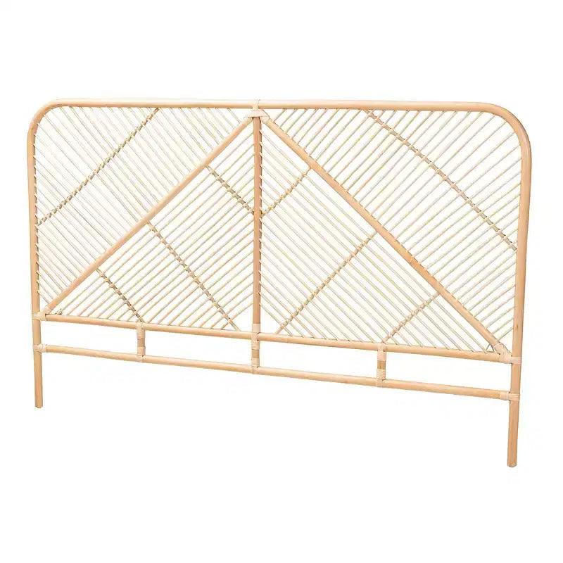 Queen Walid Rattan Standalone Headboard Natural Brown - Baxton Studio: No Assembly, Spot Clean, Freestanding Design