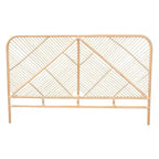 Tête de lit autonome Queen Walid Rattan Marron Naturel - Baxton Studio : Aucun assemblage requis, Nettoyage des taches, Conception autoportante