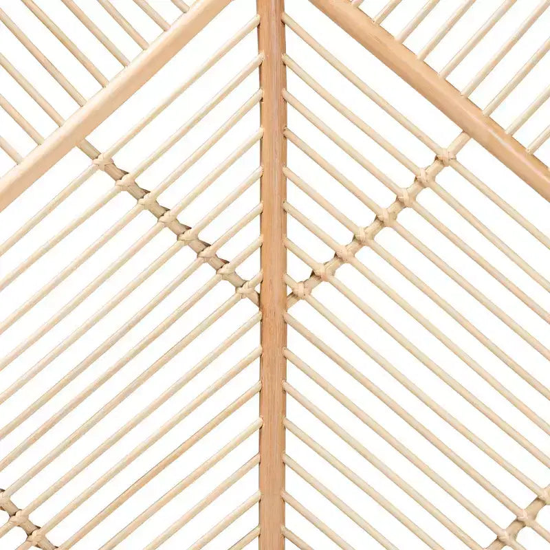 Tête de lit autonome Queen Walid Rattan Marron Naturel - Baxton Studio : Aucun assemblage requis, Nettoyage des taches, Conception autoportante