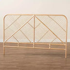 Tête de lit autonome Queen Walid Rattan Marron Naturel - Baxton Studio : Aucun assemblage requis, Nettoyage des taches, Conception autoportante