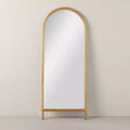 Arched 28"x70" Wood Framed Leaner Mirror Brass - Hearth & Hand™ with Magnolia
