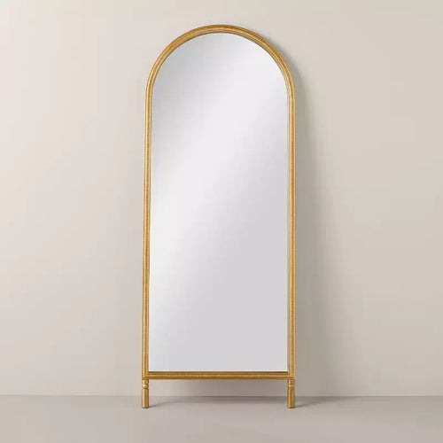 Arched 28"x70" Wood Framed Leaner Mirror Brass - Hearth & Hand™ with Magnolia