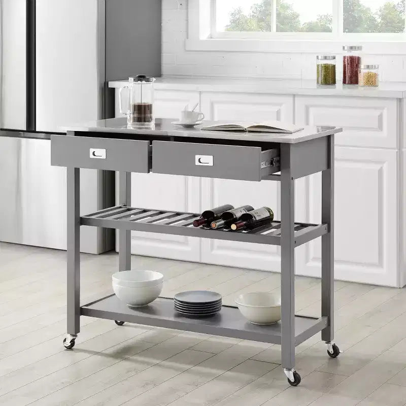 Dessertes de cuisine Chloe en acier inoxydable - Crosley