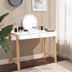 Costway Bureau informatique, table d'écriture pour PC portable, table de toilette avec tiroir et pieds en bois