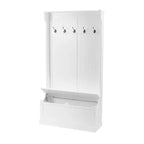 Meuble d'entrée LuxenHome blanc en MDF avec banc de rangement