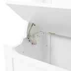 Meuble d'entrée LuxenHome blanc en MDF avec banc de rangement