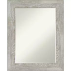 Amanti Art Dove Greywash Petite Bevel Bathroom Wall Mirror 30 x 24 in.