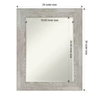 Miroir mural de salle de bain Amanti Art Dove Greywash Petite Bevel 30 x 24 po