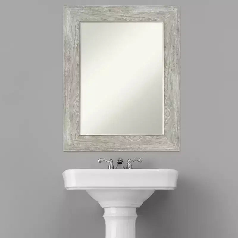 Miroir mural de salle de bain Amanti Art Dove Greywash Petite Bevel 30 x 24 po