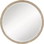 Uttermost Greta Faux Wood Finish 34 Round Wall Mirror