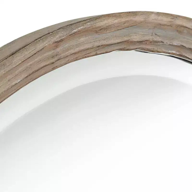 Miroir mural rond Uttermost Greta, 34 po, fini faux bois
