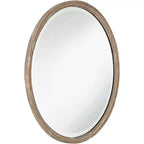 Miroir mural rond Uttermost Greta, 34 po, fini faux bois