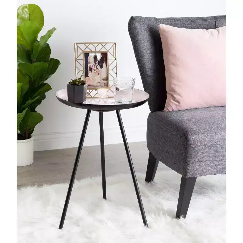 Table d'appoint ronde en métal Laranya par Kate and Laurel
