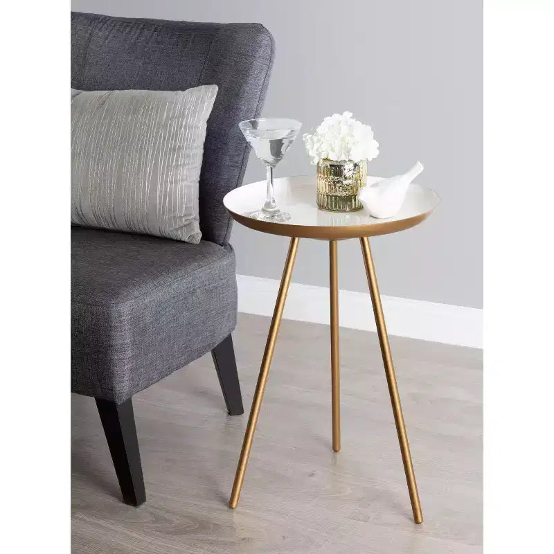 Table d'appoint ronde en métal Laranya par Kate and Laurel
