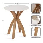 Table d'appoint ronde en bois Soleyn de Kate et Laurel, 20x20x24, Naturel