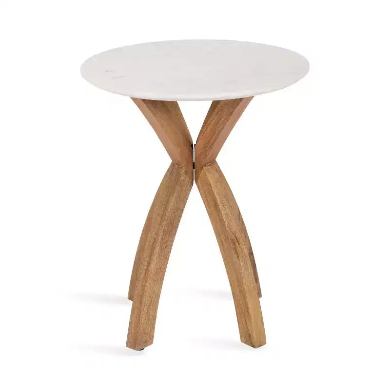 Table d'appoint ronde en bois Soleyn de Kate et Laurel, 20x20x24, Naturel
